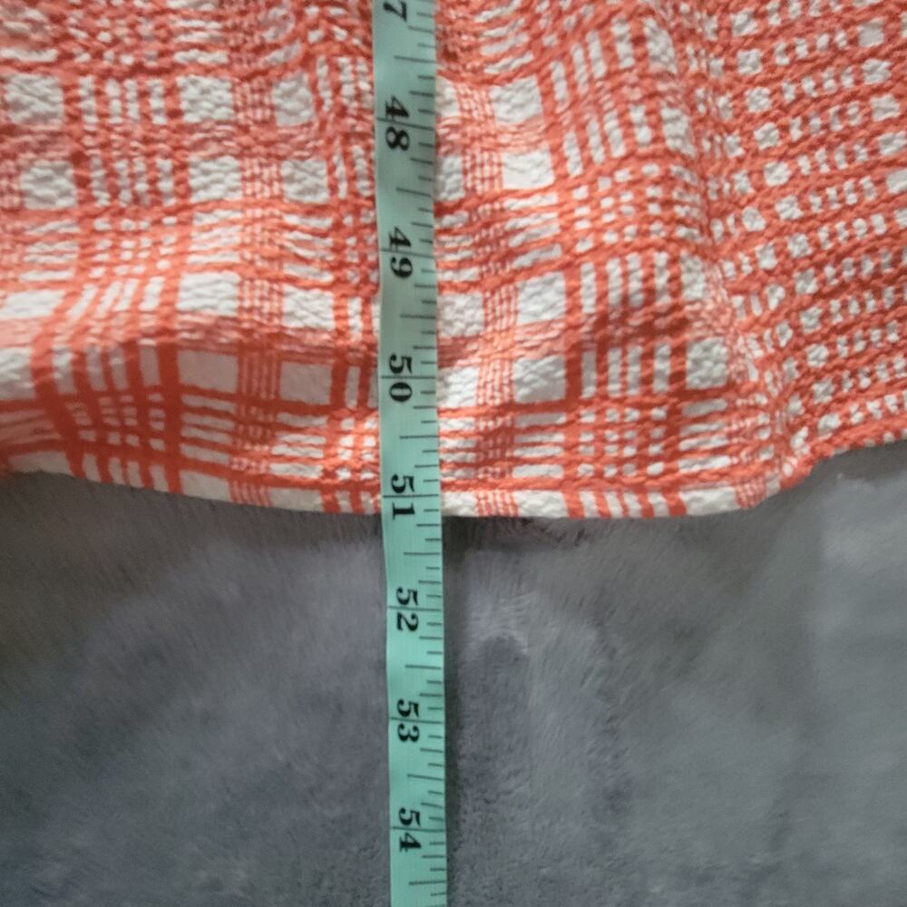 Stine Goya M Leila Maxi Dress V Neck Plaid Long Sleeve Orange - Picture 6 of 15